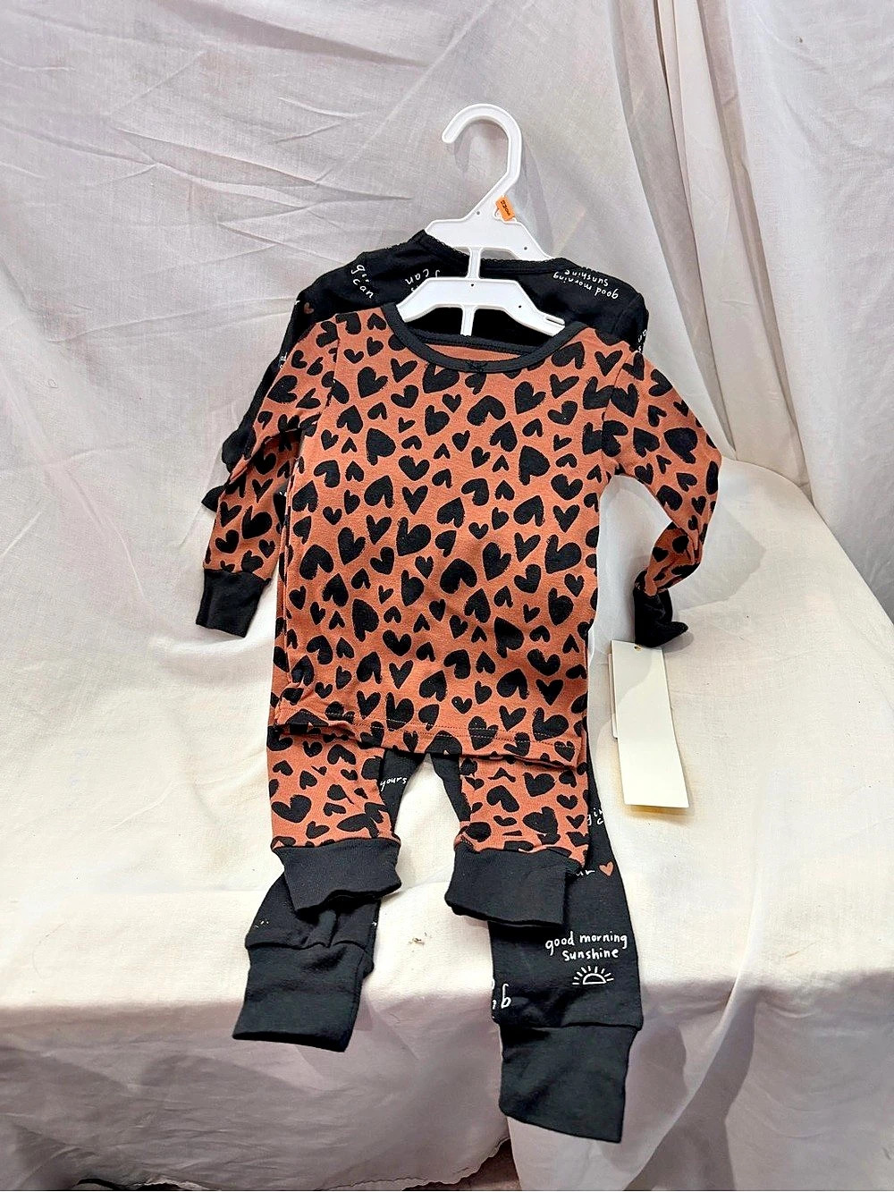Carter's Baby 12m Black & Brown Animal Print Footie Set NWT